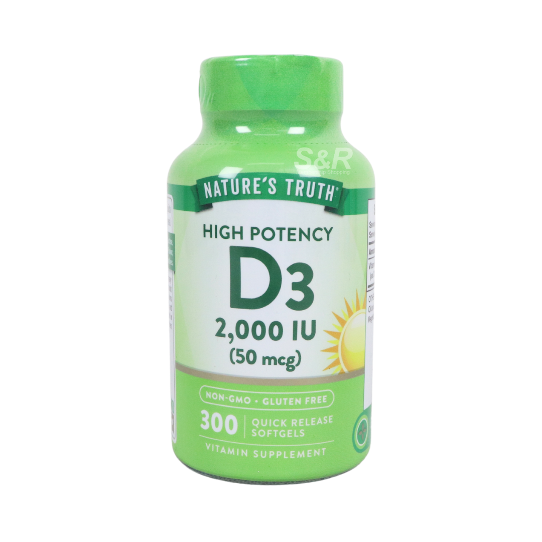 Nature's Truth High Potency D3 2000 IU 300 softgels